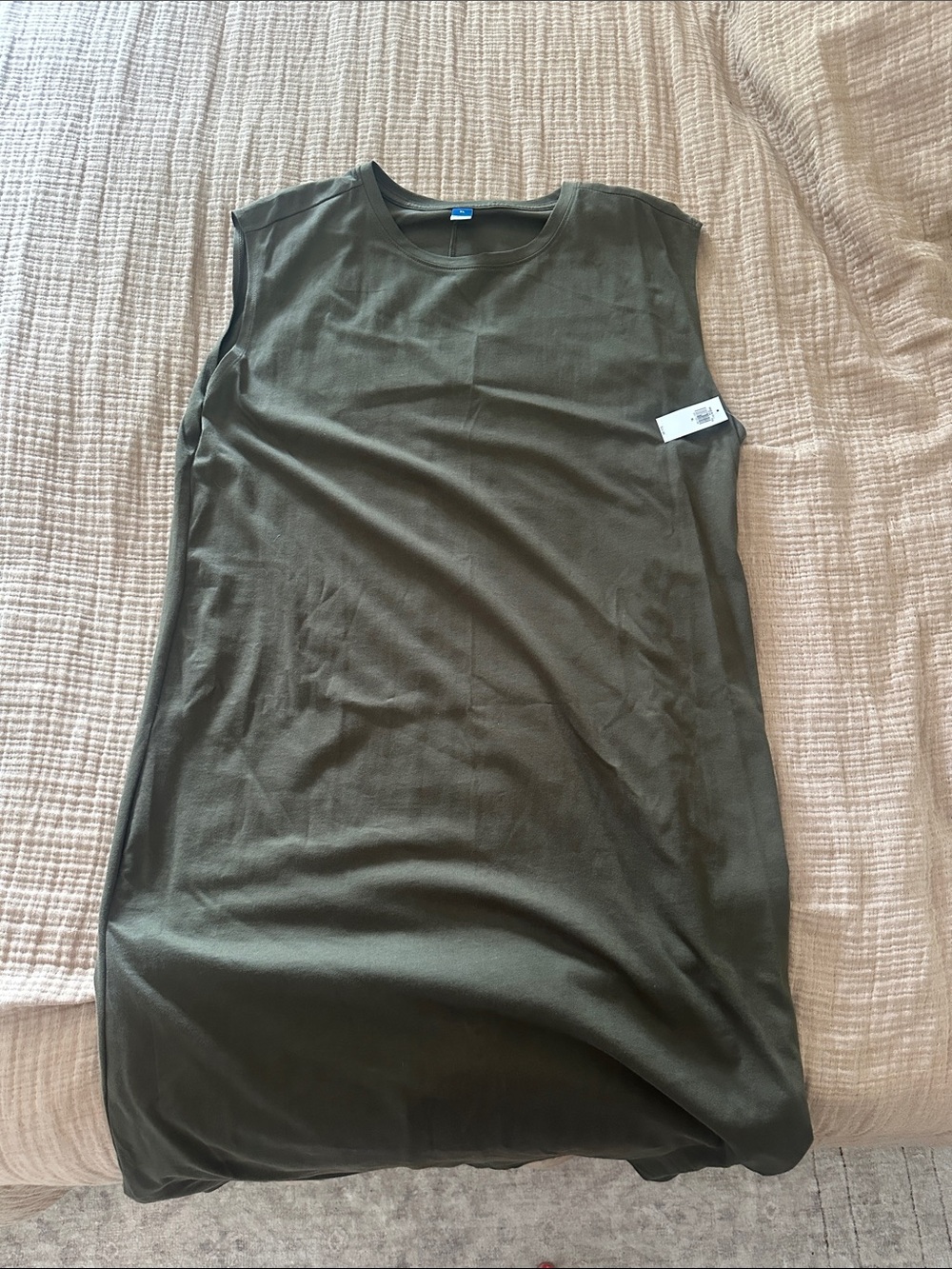 Sleeveless Olive Green Tank Dress